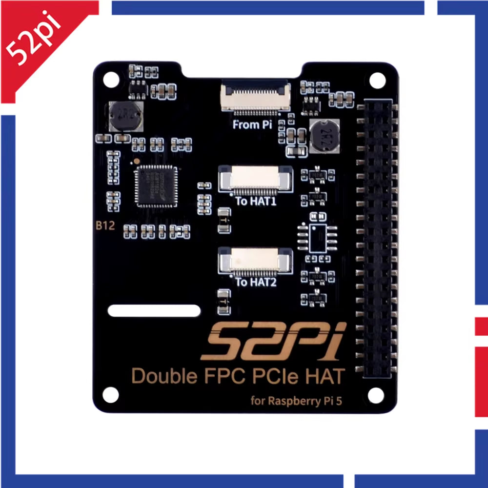 Raspberry Pi 5 B12 Double FPC Pcie HAT for Raspberry Pi 5